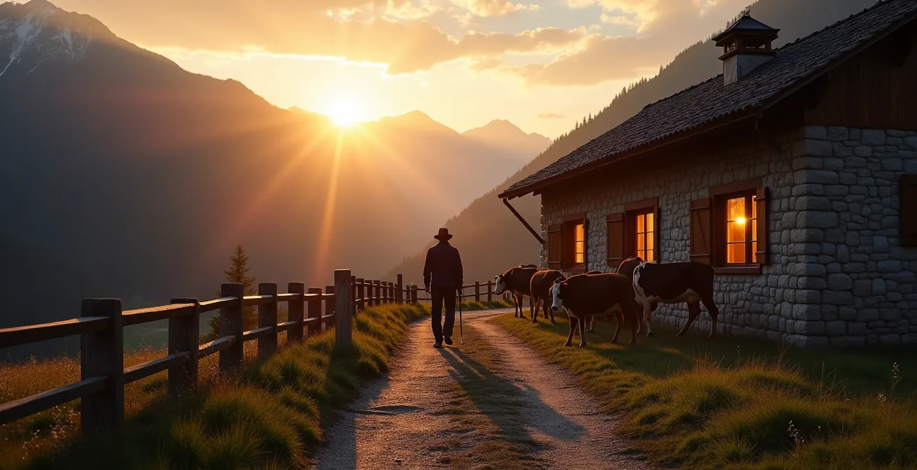 Chronologie d'une journée type dans une ferme de montagne