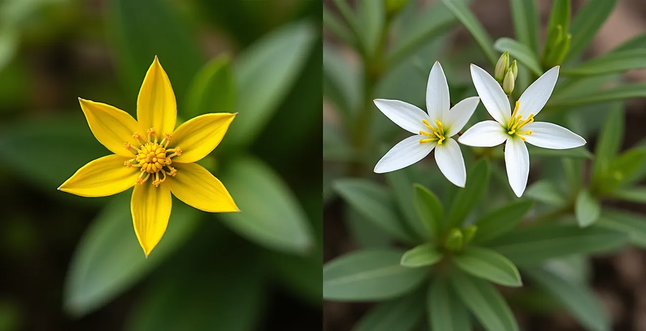 Comparaison visuelle entre la gentiane jaune et le vératre blanc toxique