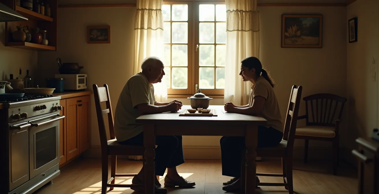 Méthode d'interview ethnographique avec une personne âgée partageant ses secrets culinaires